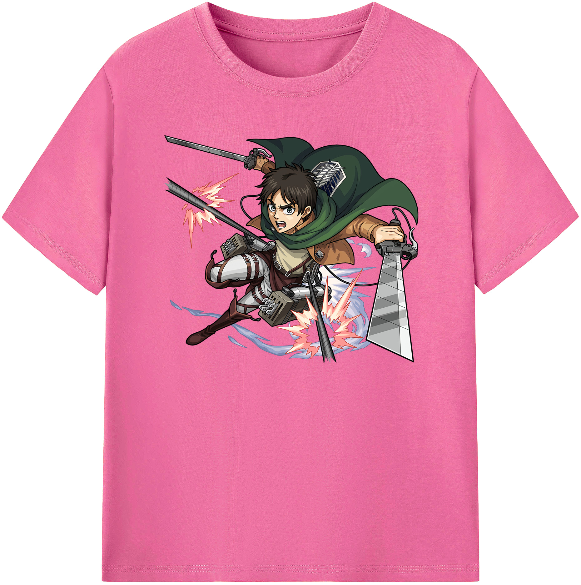 （画像用） 進撃の巨人 エレン･イェーガー Attack on Titan Eren Jäger レディースカジュアルプリントTシャツ（綿100％）